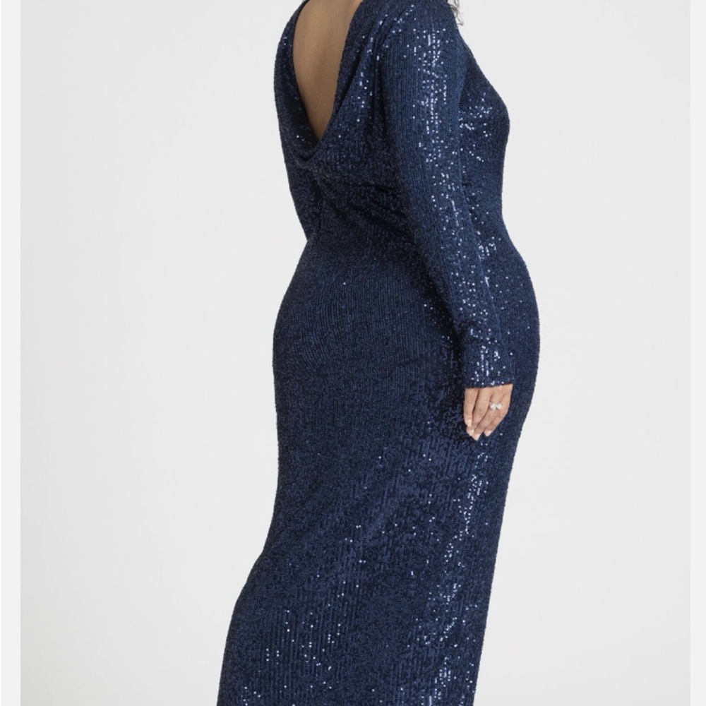 Eloquii Open Back Sequin Maxi